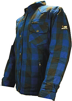 Bores Lumberjack Premium Motorradhemd schwarz/blau