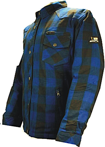 Bores Lumberjack Premium Motorradhemd schwarz/blau