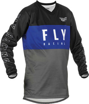 Fly Racing F-16 Jugend Jersey schwarz/grau/blau