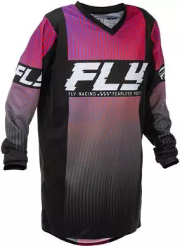 Fly Racing F-16 Kids MX Jersey schwarz/rot/lila