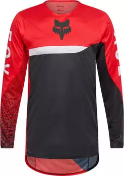 Fox Flexair Fracture Motocross Jersey (36316-110-M) schwarz/weiß/rot