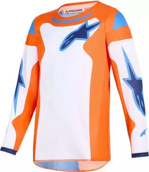Alpinestars Fluid Grid Youth Motocross Jersey noir/gris clair, blau-orange
