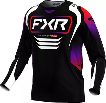 FXR Clutch Pro MX Jersey schwarz/rot/lila/weiß