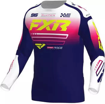 FXR Clutch MX Jersey navy/razz/weiß