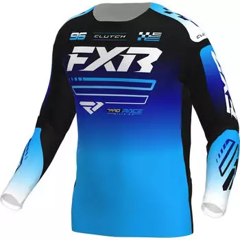 FXR Clutch MX Jersey schwarz/weiß/blau