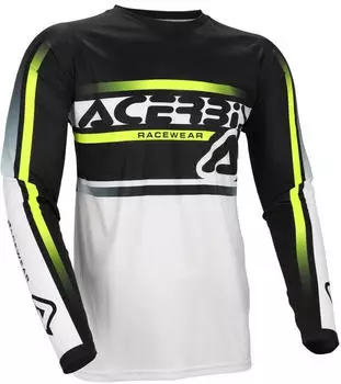 Acerbis MX Linear Lugo Motocross Jersey schwarz/weiß/neon-gelb