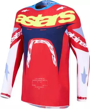Alpinestars Supertech Dyna Motocross Jersey rot/wei&szlig;/blau