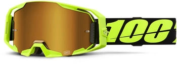 100% Armatic MX Crossbrille Neongelb-Spiegel True Gold (50060-00004)