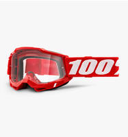 100% 100% Crossbrille Accuri Gen. 2 Neon Red - Klar Anti-Fog Rot