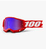100% 100% Crossbrille Accuri Gen. 2 Neon Rot - Rot/Blau Verspiegelt Anti-Fog, MX