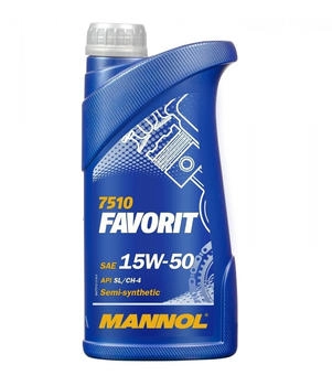 Mannol FAVORIT 15W-50 (MN7510-1) 1L Semi-Synthetic Oil Mannol FAVORIT 15W-50 (MN7510-1) 1L Semi-Synthetic Oil