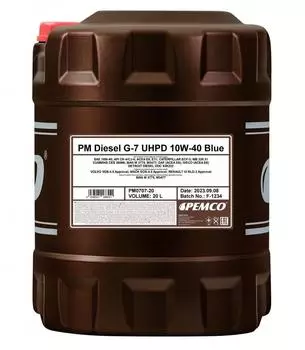 Pemco Truck UHPD DIESEL G-7 Blue für 10W-40 20 Liter