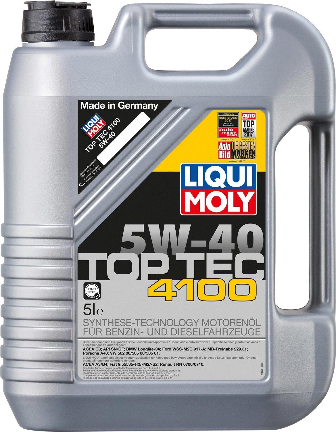 LIQUI MOLY Top Tec 4100 5W-40 (5 l) Test ❤️ Testbericht.de Januar 2022