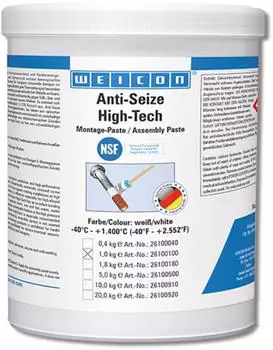 WEICON Anti-Seize High-Tech Montagepaste metallfreie Schmier- und Trennmittelpaste weiß 1 kg (26100100)