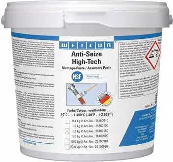 WEICON Anti-Seize High-Tech Montagepaste metallfreie Schmier- und Trennmittelpaste weiß (26100180)