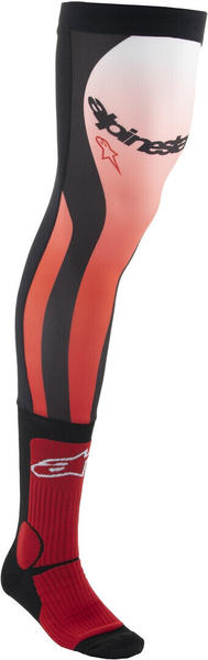 Alpinestars Knee Brace Motocross Socken weiß/rot
