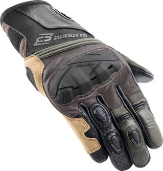 Bogotto Zello perforierte Handschuhe gr&uuml;n/braun/beige