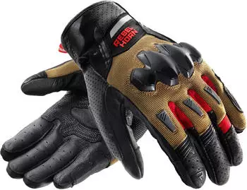 Rebelhorn Defender Motorradhandschuhe (RH-GLV-DEFENDER) schwarz/braun/rot