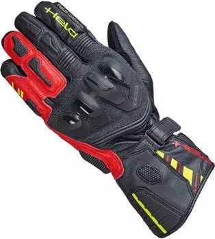 Held Evo Thrux 3 Motorrad Leder Sport Handschuhe (022611-00) schwarz/rot/neon-gelb