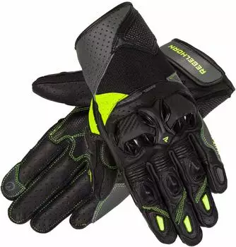 Rebelhorn Flux II Lady Leder Motorradhandschuhe schwarz-grau-gelb