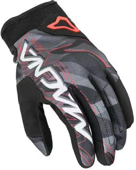 Macna Decode Motorrad Handschuhe schwarz/grau/dunkelrot