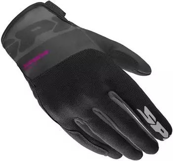 Spidi Flash-KP Tex Damen Motorrad Handschuhe (B119-545) schwarz/grau/pink