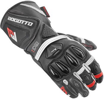 Bogotto Monza perforierte Handschuhe schwarz/weiß/rot