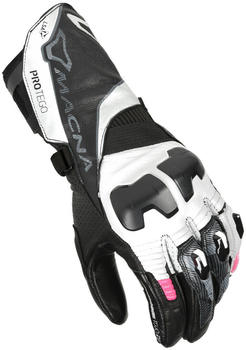 Macna Protego Damen Motorrad Handschuhe schwarz/weiss/pink