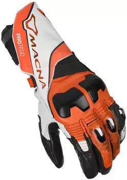 Macna Protego Motorrad Handschuhe schwarz/weiss/orange