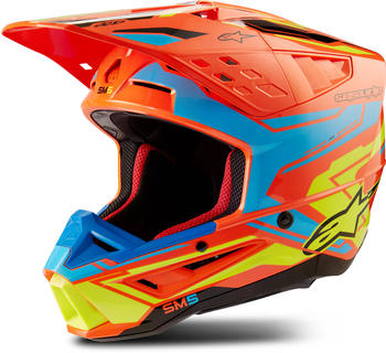 Alpinestars SM5 Helmet S24 Action 2 orange fluo/cyan yellow fluo glossy