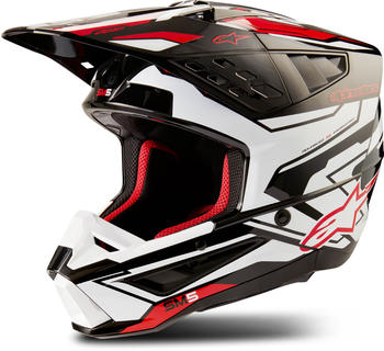 Alpinestars SM5 Helmet S24 Action 2 black/white/bright red glossy