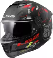 LS2 168082031XL, LS2 Stream II FF808 Angry Monkey Integralhelm matt-schwarz-rot