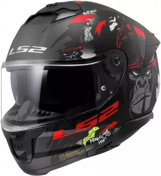 LS2 FF808 Stream II Angry Monkey matt black/red