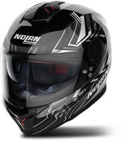 Nolan N880006810776, Nolan N80-8 Turbolence N-Com Helm Schwarz Grau Silber male