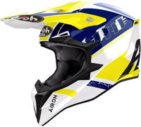 Airoh WRF18XS, Airoh Wraaap Feel Motocross Helm Weiss Blau Gelb male