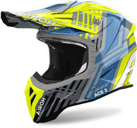 Airoh AV22P31F, Airoh Aviator Ace 2 Proud, Helmschirm - Neon-Gelb/Grau/Blau