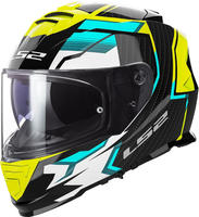 LS2 168002454XS, LS2 FF800 Storm II Tracker Helm Schwarz Gelb male