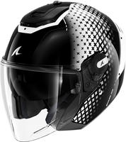 Shark HE8260E-KWK-M, Shark RS Jet Stride Jethelm Schwarz Weiss male