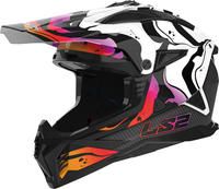 LS2 467082202L, LS2 MX708 Fast II Wash Motocross Helm Schwarz Weiss Rot