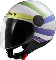 LS2, Jet-Motorradhelm SPHERE LUX II SWIRL White Rainbow, XS