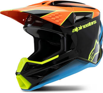 Alpinestars SM3 Youth Fray Helmet ECE06 black/orange/yellow fluo glossy