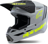 Alpinestars 8301925-9510-YS, Alpinestars SM3 Radium Jugend-Motocross-Helm Grau Gelb