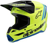 Alpinestars Kids Motocross-Helm S-M3 L Radium - Fluo Gelb/Schwarz/Blau Glossy