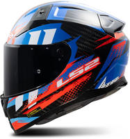 LS2 168115626L, LS2 FF811 Vector II Carbon Tantic Helm Weiss Rot Blau male