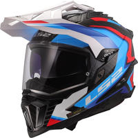 LS2 467016426S, LS2 MX701 Explorer Carbon Frontier II Motocross Helm Weiss Rot Blau