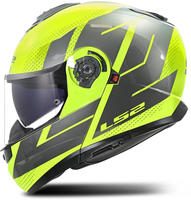 LS2 569082454S, LS2 FF908 Strobe II Code Klapphelm Grau Gelb male
