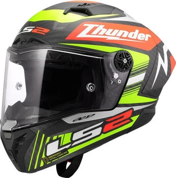LS2 FF805 Thunder GP Black Replica Carbon schwarz/gelb