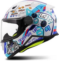 LS2 168122002S, LS2 FF812 Kid Next Level Kinder Helm Weiss Rot Blau male