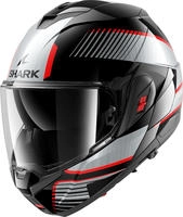 Shark HE8710EKUSM, Shark OXO Sikter, Modularhelm - Schwarz/Silber/Rot - M