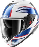 Shark HE8710EWUBM, Shark OXO Sikter, Modularhelm - Wei&szlig;/Blau/Rot - M
